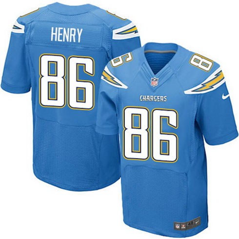 Men's San Diego Chargers #86 Hunter Henry Light Blue Alternate Stitched NFL Nike Elite Jersey
