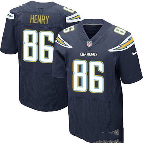 Men's San Diego Chargers #86 Hunter Henry Navy Blue Team Color Stitched NFL Nike Elite Jersey