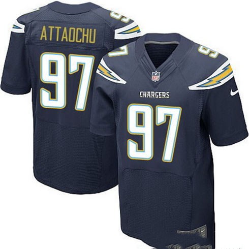 Men's San Diego Chargers #97 Jeremiah Attaochu Navy Blue Team Color Stitched NFL Nike Elite Jersey