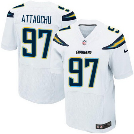 Men's San Diego Chargers #97 Jeremiah Attaochu White Road Stitched NFL Nike Elite Jersey