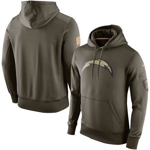 Men's San Diego Chargers Nike Olive Salute To Service KO Hoodie