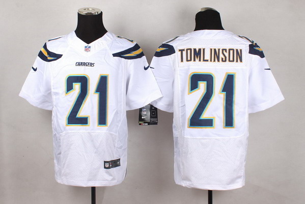 Men's San Diego Chargers Retired Player #21 LaDainian Tomlinson Nike White Elite Jersey
