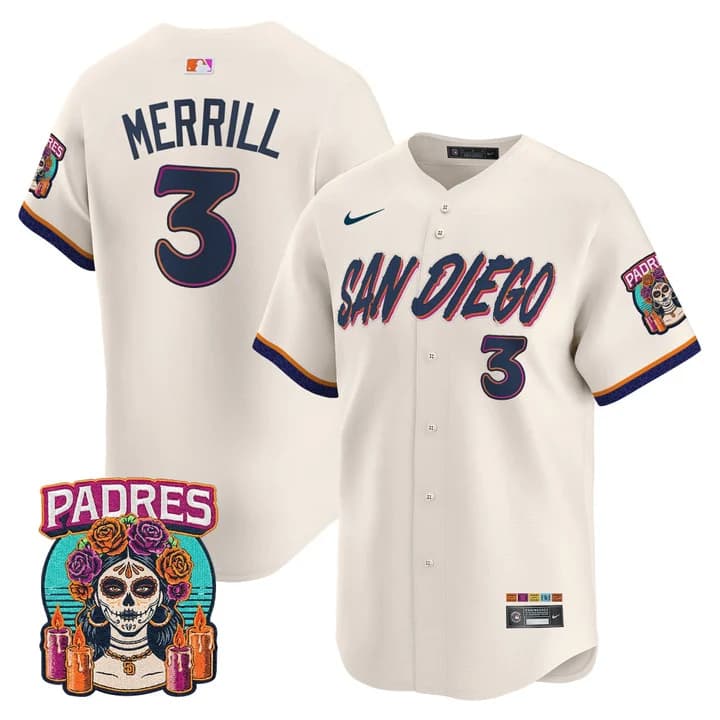 Men's San Diego Padres 2026 City Connect Vapor Premier Limited Jersey - All Stitched Jackson Merrill  3