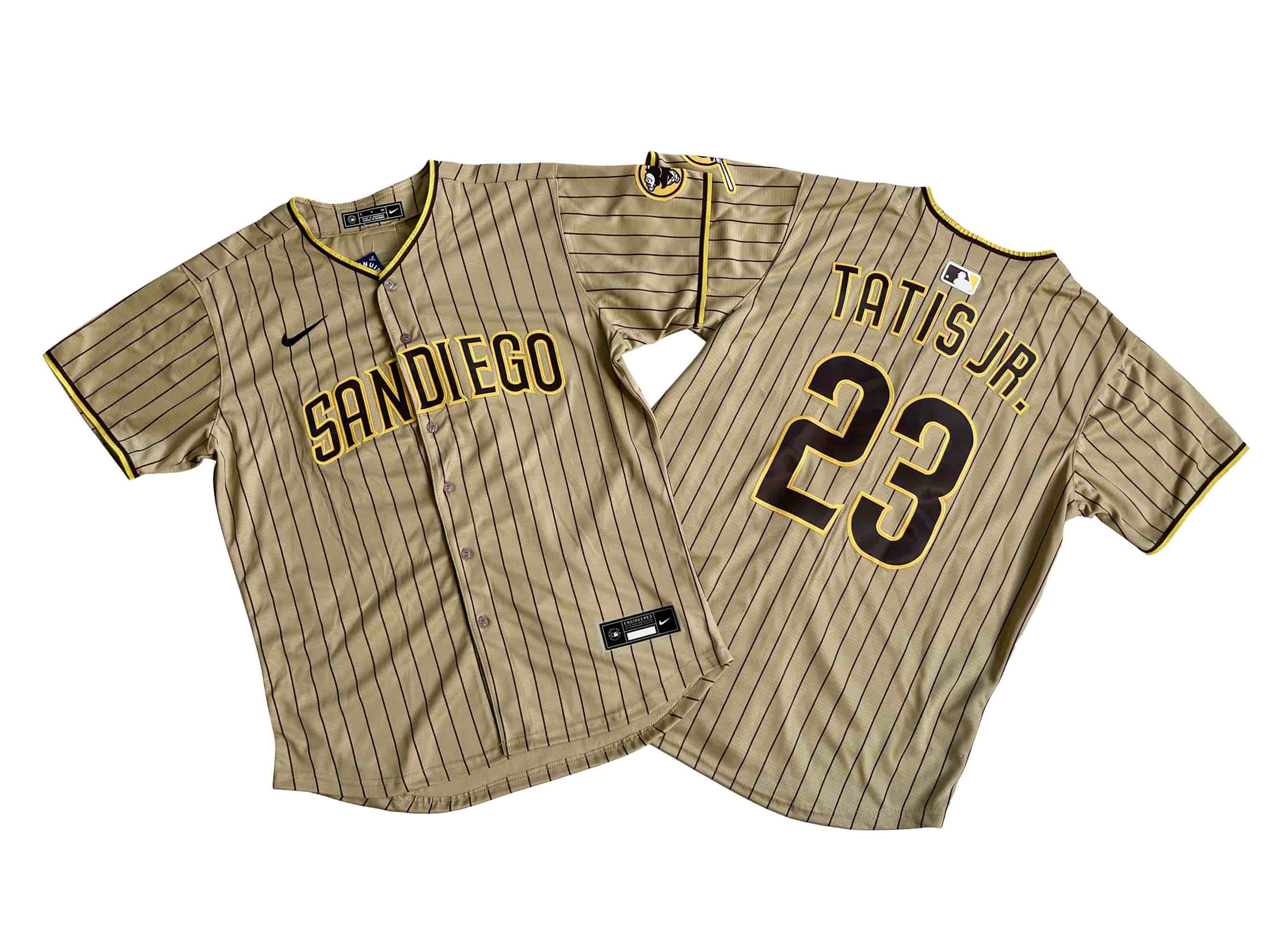 Men's San Diego Padres 23# Fernando Tatis Jr. Nike Tan Alternate Limited Player Jersey