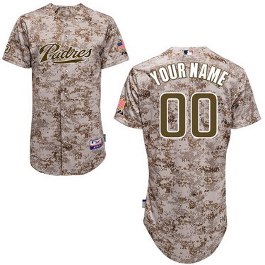 Men's San Diego Padres Customized Camo Majestic MLB Collection Jersey