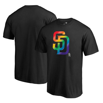 Men's San Diego Padres Fanatics Branded Black Big & Tall Pride T-Shirt