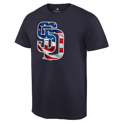 Men's San Diego Padres Navy Banner Wave T-Shirt