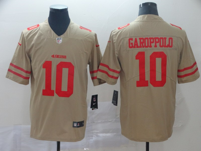 Men's San Francisco 49ers #10 Jimmy Garoppolo Nike Gold Inverted Limited Player Jersey
