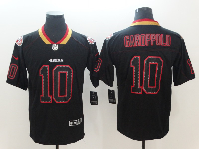 Men's San Francisco 49ers #10 Jimmy Garoppolo Nike Lights Out Black Color Rush Limited Jersey