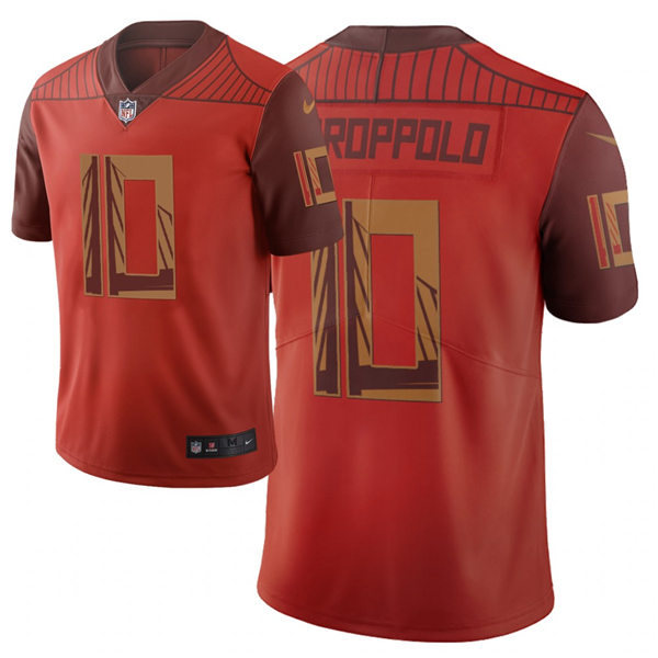 Men's San Francisco 49ers #10 Jimmy Garoppolo Orange Nike NFL City Edition Vapor Limited Jersey