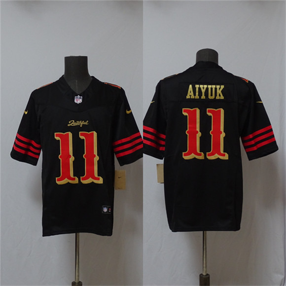 Men's San Francisco 49ers #11 Brandon Aiyuk Black 2025 F.U.S.E. a??Rivalriesa?? Vapor Limited Football Stitched Jersey
