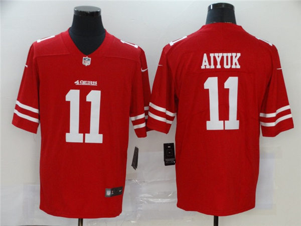 Men's San Francisco 49ers #11 Brandon Aiyuk Nike Scarlet Vapor Limited Player Jersey