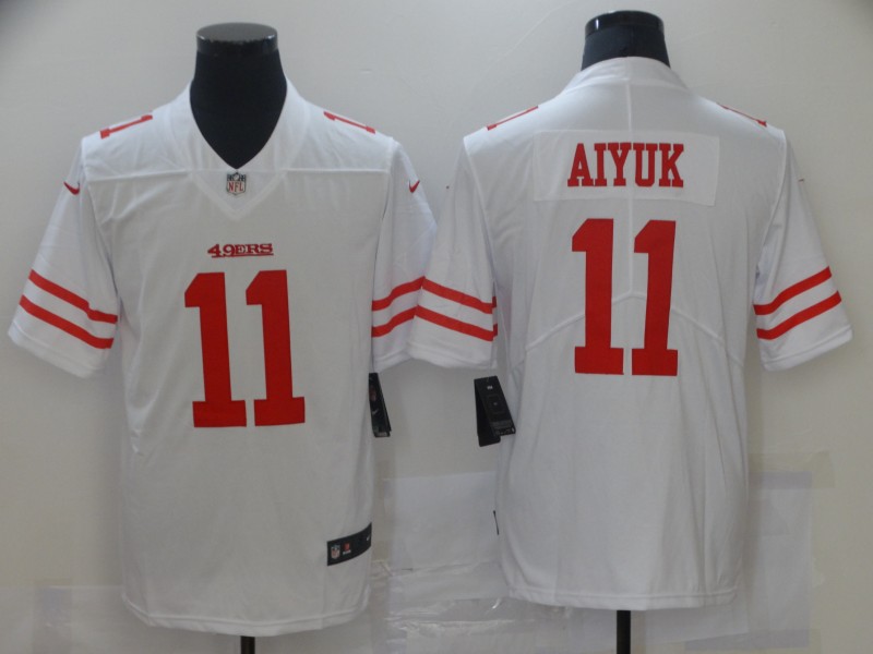 Men's San Francisco 49ers #11 Brandon Aiyuk Nike White Vapor Limited Player Jersey