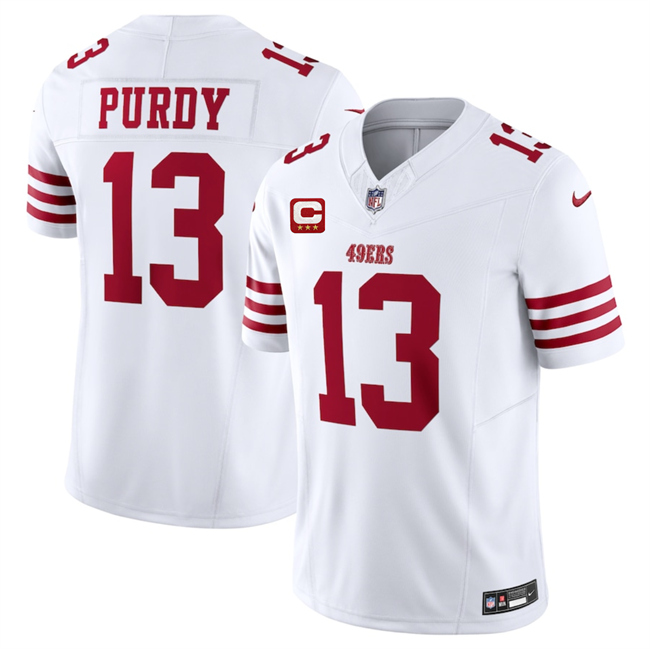 Men's San Francisco 49ers #13 Brock Purdy White 2025 F.U.S.E. With 3-Star C Patch Vapor Untouchable Limited Stitched Football Jersey