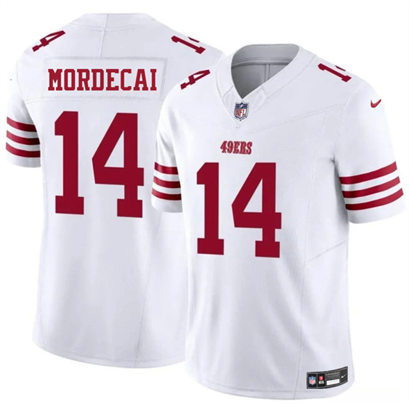 Men's San Francisco 49ers #14 Tanner Mordecai White 2025 F.U.S.E. Vapor Untouchable Limited Football Stitched Jersey