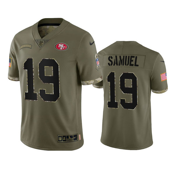 Men's San Francisco 49ers #19 Deebo Samuel Olive 2022 Salute To Service Limited Jersey