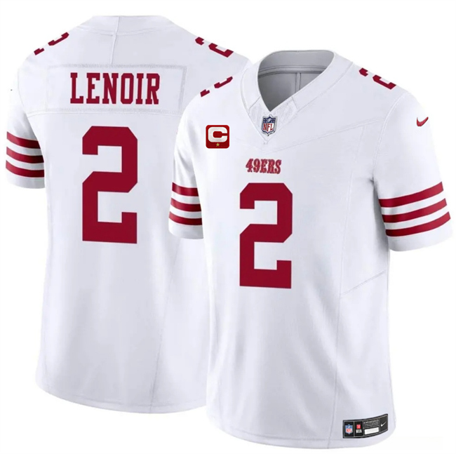 Men's San Francisco 49ers #2 Deommodore Lenoir White 2025 F.U.S.E. With 1-Star C Patch Vapor Untouchable Limited Stitched Football Jersey