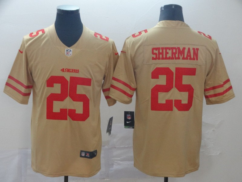 Men's San Francisco 49ers #25 Richard Sherman Nike Gold Inverted Legend Jersey