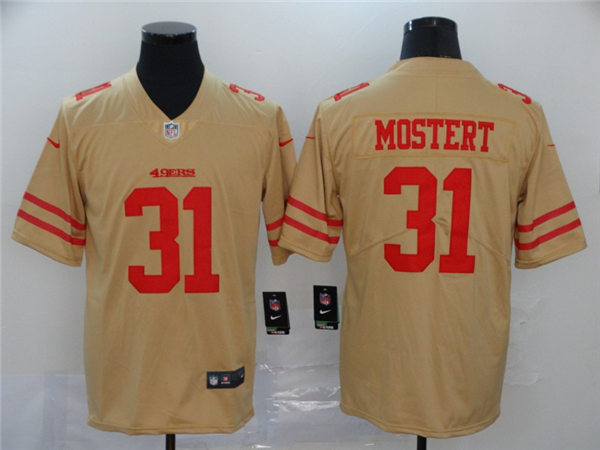 Men's San Francisco 49ers #31 Raheem Mostert Nike Gold Inverted Limited Player Jersey
