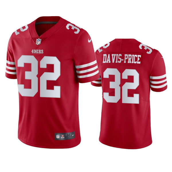 Men's San Francisco 49ers #32 Tyrion Davis-Price Nike Scarlet Vapor Limited Player Jersey