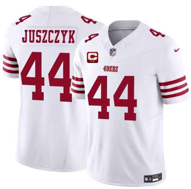 Men's San Francisco 49ers #44 Kyle Juszczyk White 2025 F.U.S.E. With 2-Star C Patch Vapor Untouchable Limited Stitched Football Jersey