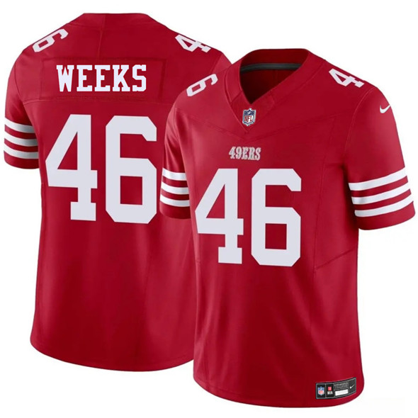 Men's San Francisco 49ers #46 Jon Weeks Red 2025 F.U.S.E. Vapor Untouchable Limited Football Stitched Jersey