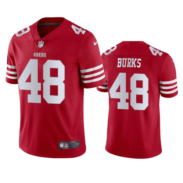 Men's San Francisco 49ers #48 Oren Burks Nike Scarlet Vapor Limited Player Jersey