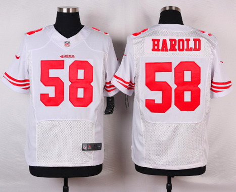 Men's San Francisco 49ers #58 Eli Harold White Road NFL Nike Elite Jersey