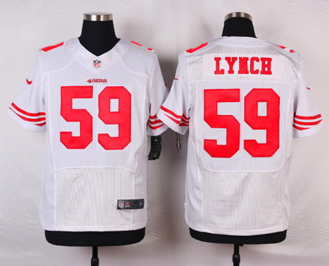 Men's San Francisco 49ers #59 Aaron Lynch White Road NFL Nike Elite Jersey