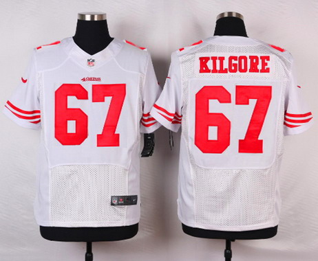 Men's San Francisco 49ers #67 Daniel Kilgore White Road NFL Nike Elite Jersey