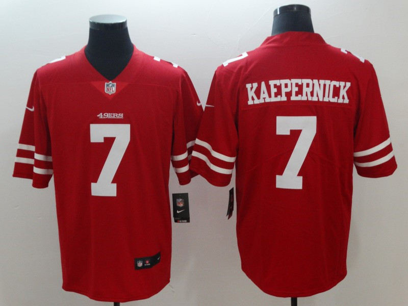 Men's San Francisco 49ers #7 Colin Kaepernick Nike Scarlet Vapor Limited Player Jersey