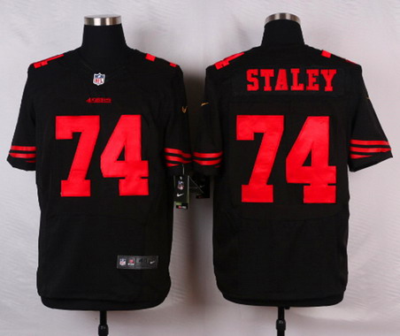 Men's San Francisco 49ers #74 Joe Staley Black Alternate 2015 NFL Nike Elite Jersey