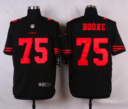 Men's San Francisco 49ers #75 Alex Boone Black Alternate 2015 NFL Nike Elite Jersey