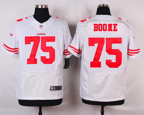 Men's San Francisco 49ers #75 Alex Boone White Road NFL Nike Elite Jersey