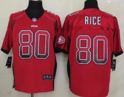 Men's San Francisco 49ers #80 Jerry Rice 2013 Nik Drift Fashion Red Elite Jersey