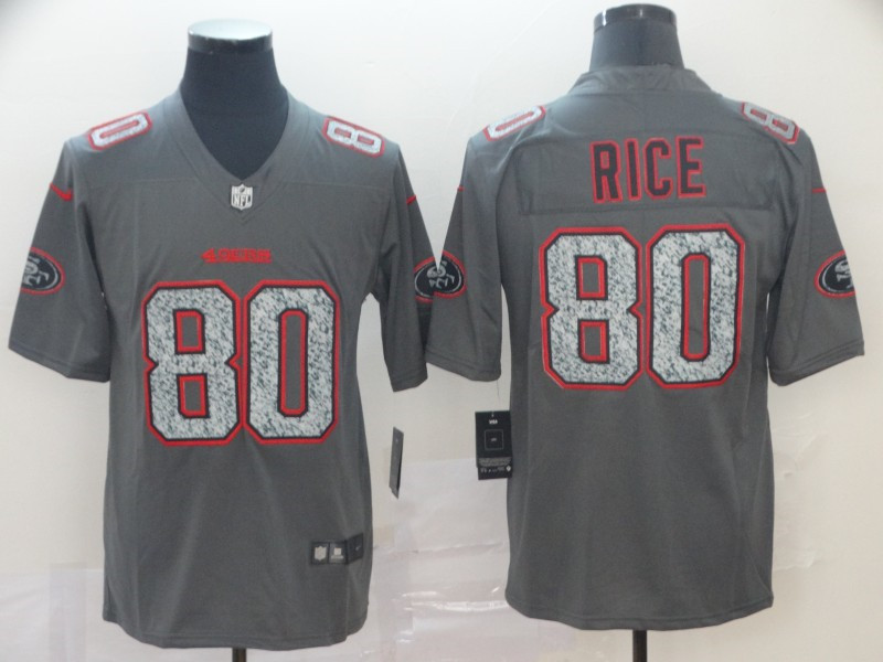 Men's San Francisco 49ers #80 Jerry Rice NFL Pro Line Gray Static Fashion Jersey