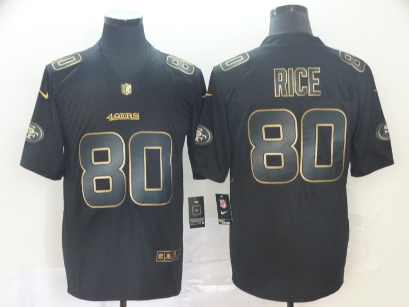 Men's San Francisco 49ers #80 Jerry Rice Nike NFL Vapor Limited Black Golden Jersey