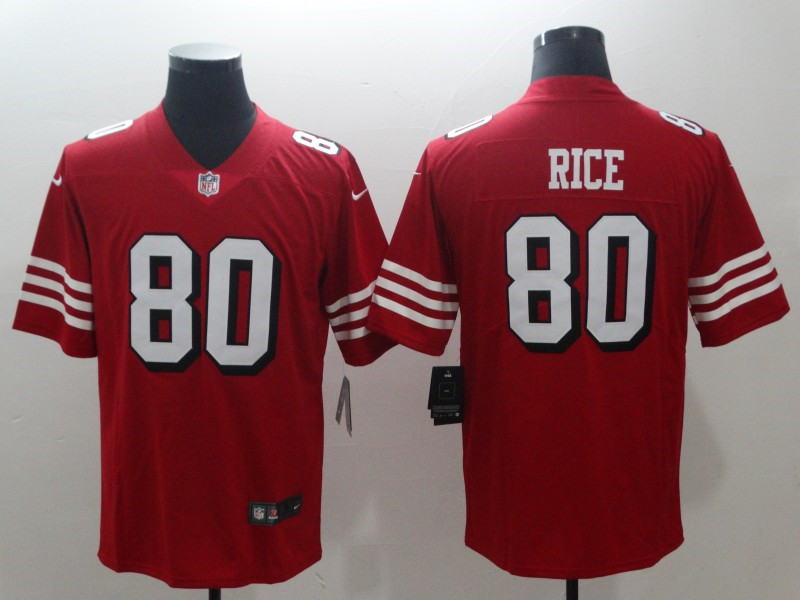 Men's San Francisco 49ers #80 Jerry Rice Nike Red Vapor Untouchable Color Rush Limited Player Jersey