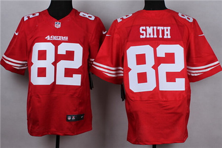 Men's San Francisco 49ers #82 Torrey Smith Nike Elite Home Red Jersey
