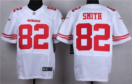 Men's San Francisco 49ers #82 Torrey Smith White Nike Elite Jersey