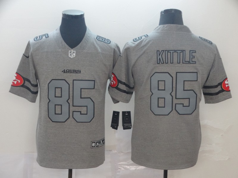 Men's San Francisco 49ers #85 George Kittle 2019 Olive Camo Salute to Service Limited Jerse