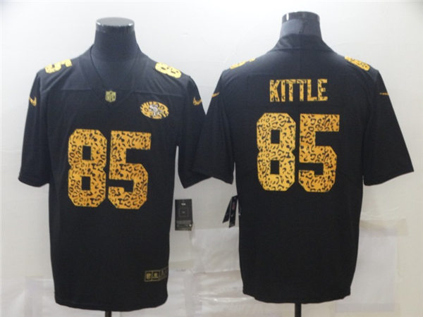 Men's San Francisco 49ers #85 George Kittle Black Nike Leopard Fashion Football Jersey