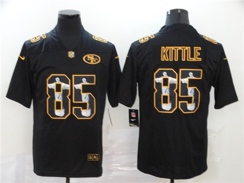 Men's San Francisco 49ers #85 George Kittle Jesus Faith Black Vapor Untouchable Stitched NFL Nike Limited Jersey