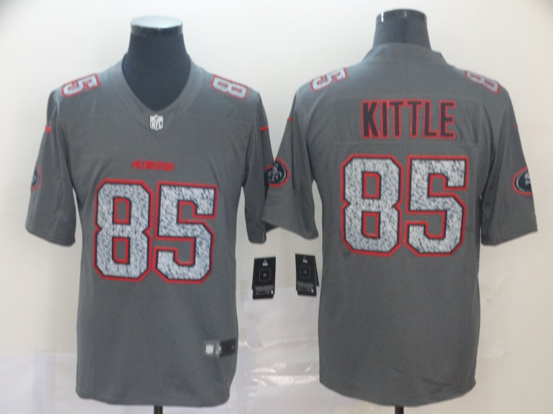 Men's San Francisco 49ers #85 George Kittle NFL Pro Line Gray Static Fashion Jersey