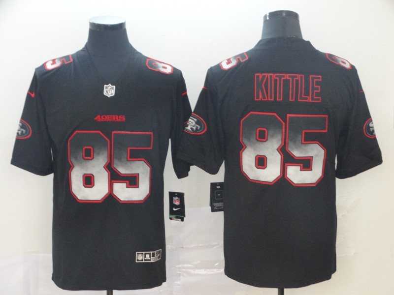 Men's San Francisco 49ers #85 George Kittle NFL TEAMS Black Smoke Fashion Limited Jersey
