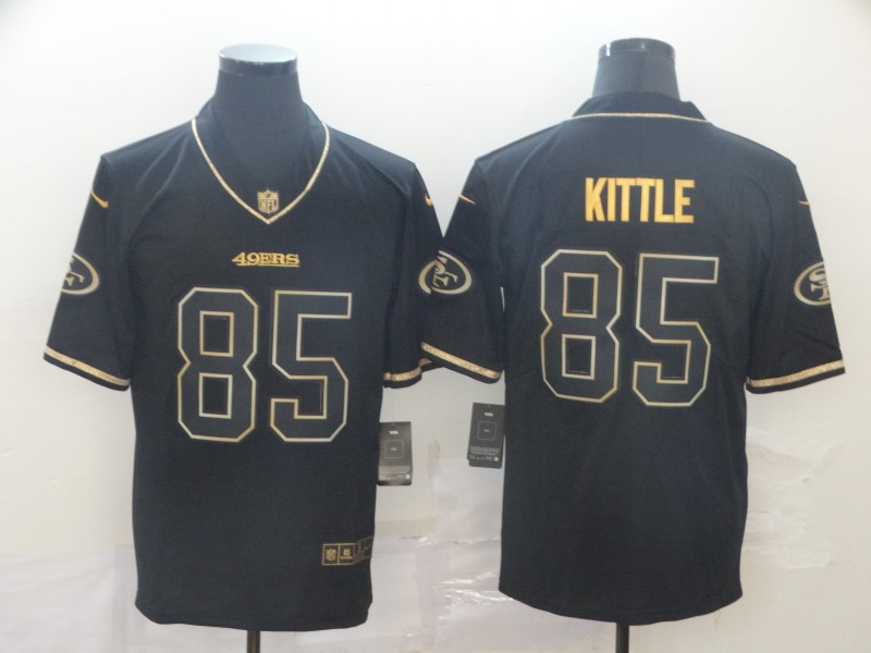Men's San Francisco 49ers #85 George Kittle NFL Vapor Limited Black Golden Jersey