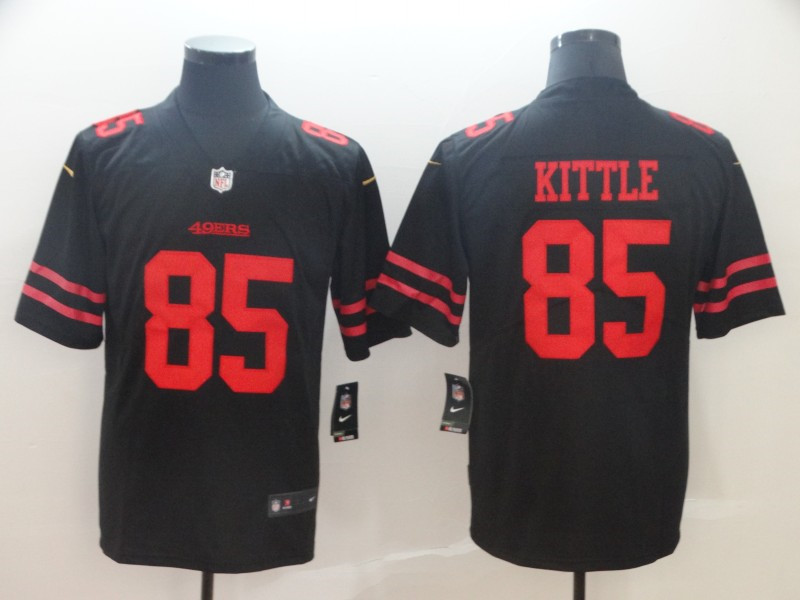 Men's San Francisco 49ers #85 George Kittle Nike Black Alternate Vapor Limited Player Jersey
