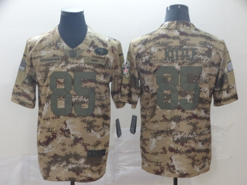 Men's San Francisco 49ers #85 George Kittle Nike Camo Salute to Service Limited Jersey