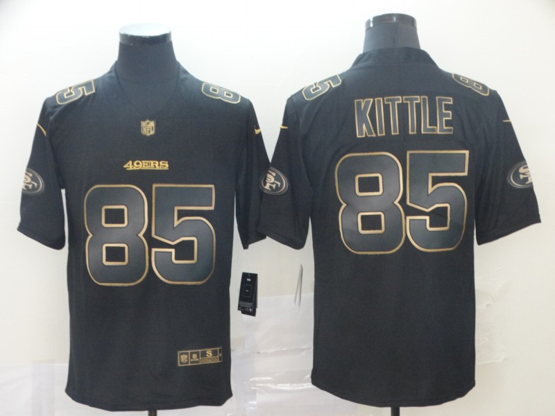Men's San Francisco 49ers #85 George Kittle Nike NFL Vapor Limited Black Golden Jersey