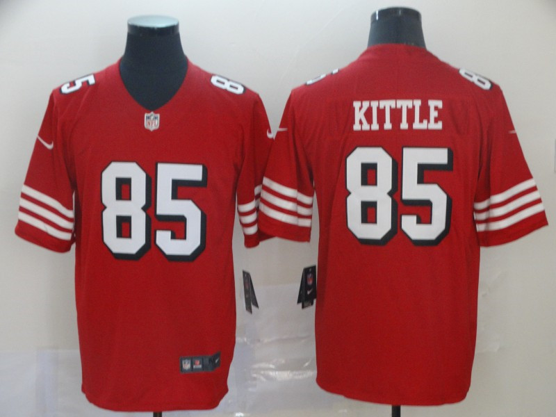 Men's San Francisco 49ers #85 George Kittle Nike Red Vapor Untouchable Color Rush Limited Player Jersey